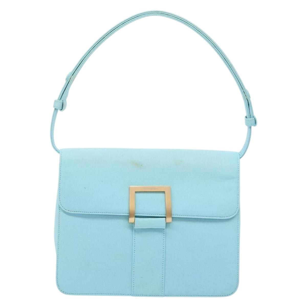 Saint Laurent SAINT LAURENT Shoulder Bag Canvas Light Blue Authentic BA5491