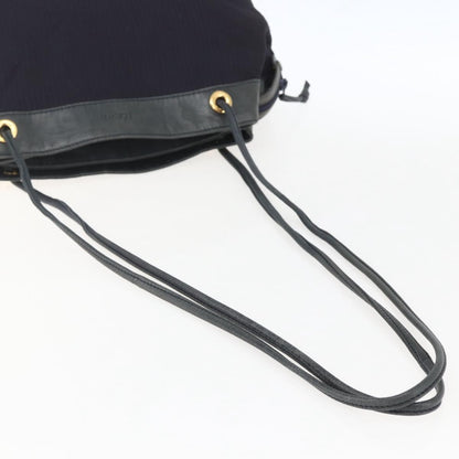 Loewe LOEWE Shoulder Bag Nylon Navy Gold Authentic 159401