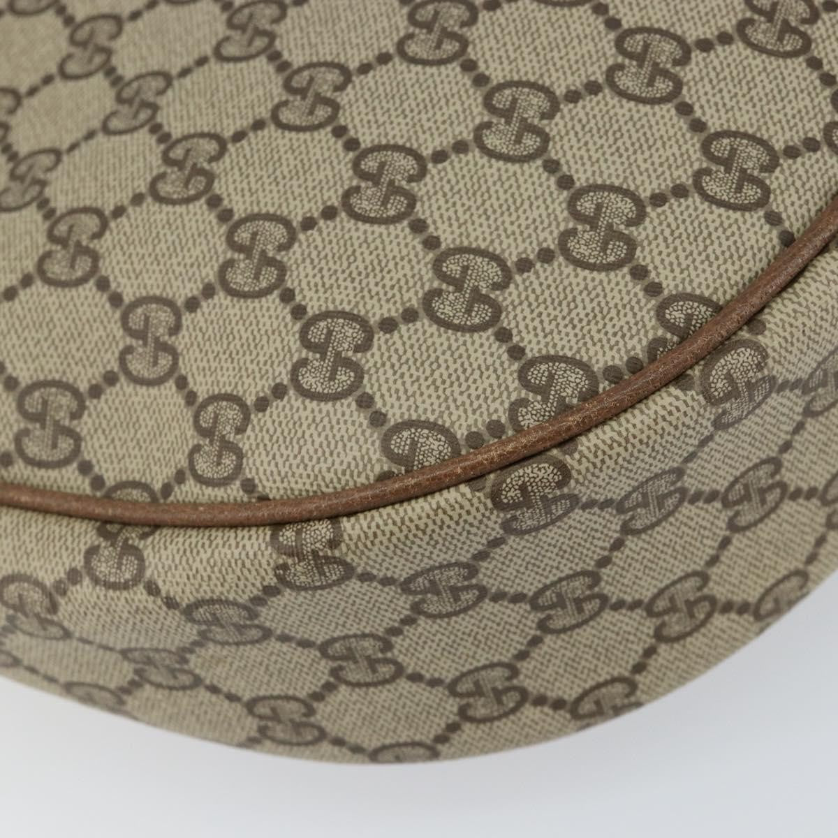 Gucci GUCCI GG Supreme Shoulder Bag PVC Beige Gold Authentic ep12173