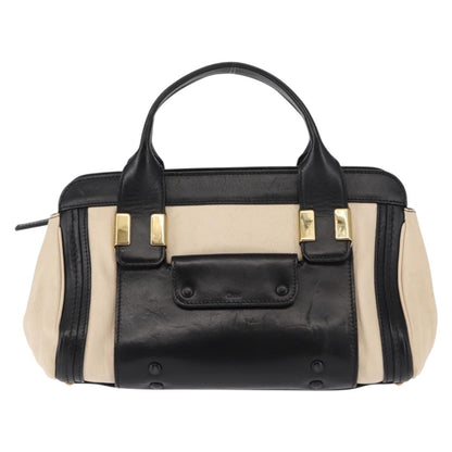 Chloé Chloé Chloe Little Alice Hand Bag Leather 2way White Gold Authentic am9323