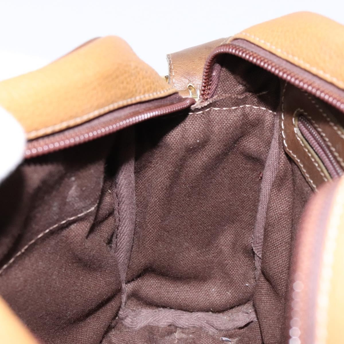 Loewe LOEWE Shoulder Bag Leather Brown Gold Authentic am8960