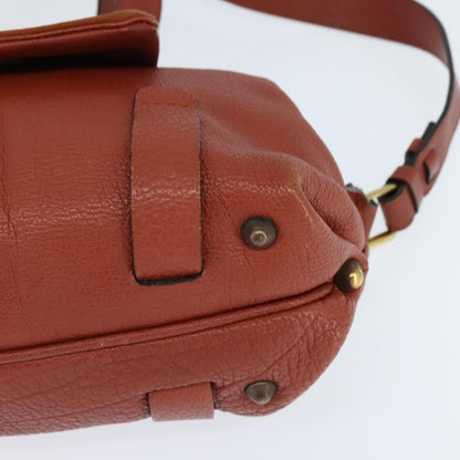 Chloé Chloé Chloe Hand Bag Leather 2way Orange Gold Authentic BA7366
