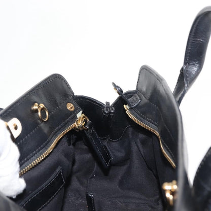 Chloé Chloé Chloe Little Alice Hand Bag Leather 2way White Gold Authentic am9323