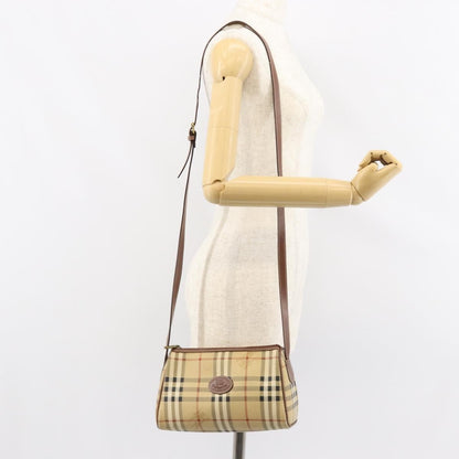 Burberrys Burberrys Nova Check Shoulder Bag PVC Beige Gold Authentic ka004