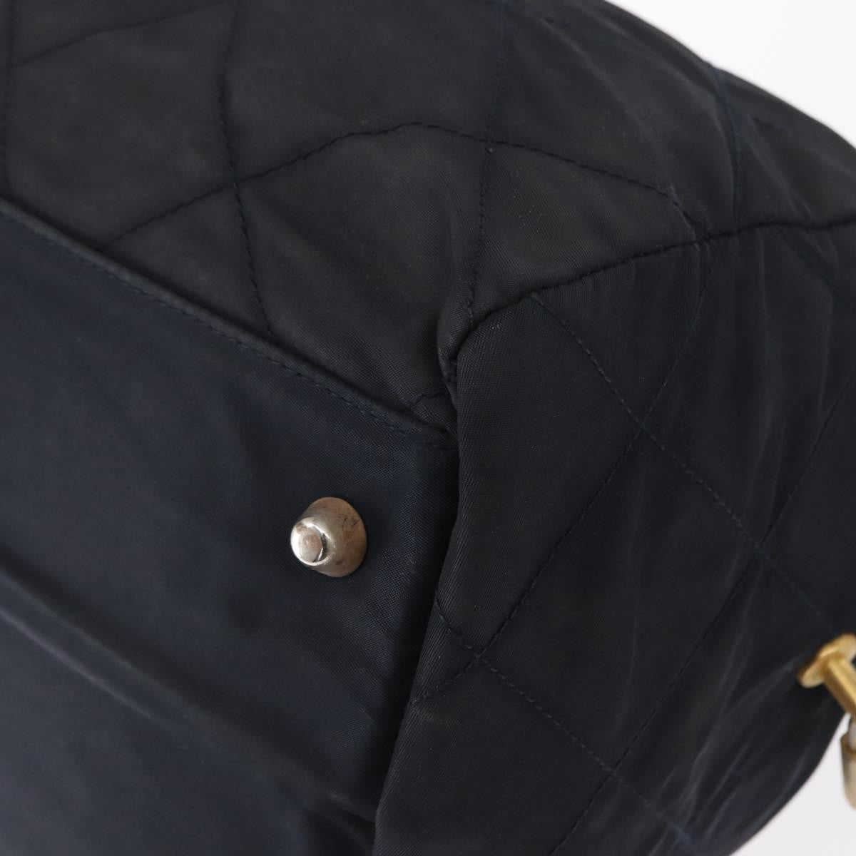 Prada PRADA Shoulder Bag Nylon Navy Gold Authentic 151665