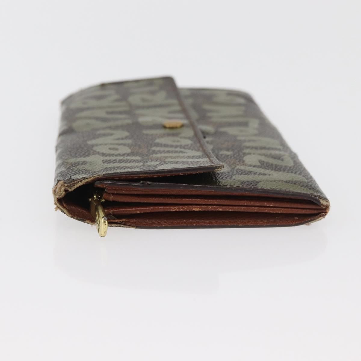 Louis Vuitton LOUIS VUITTON Graffiti Porte Monnaie Credit Wallet Khaki M92188 Authentic ARZ914 Bag
