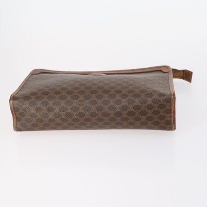 Celine CELINE Macadam Canvas Clutch Bag PVC Leather 2 Set Brown Beige Authentic 150205