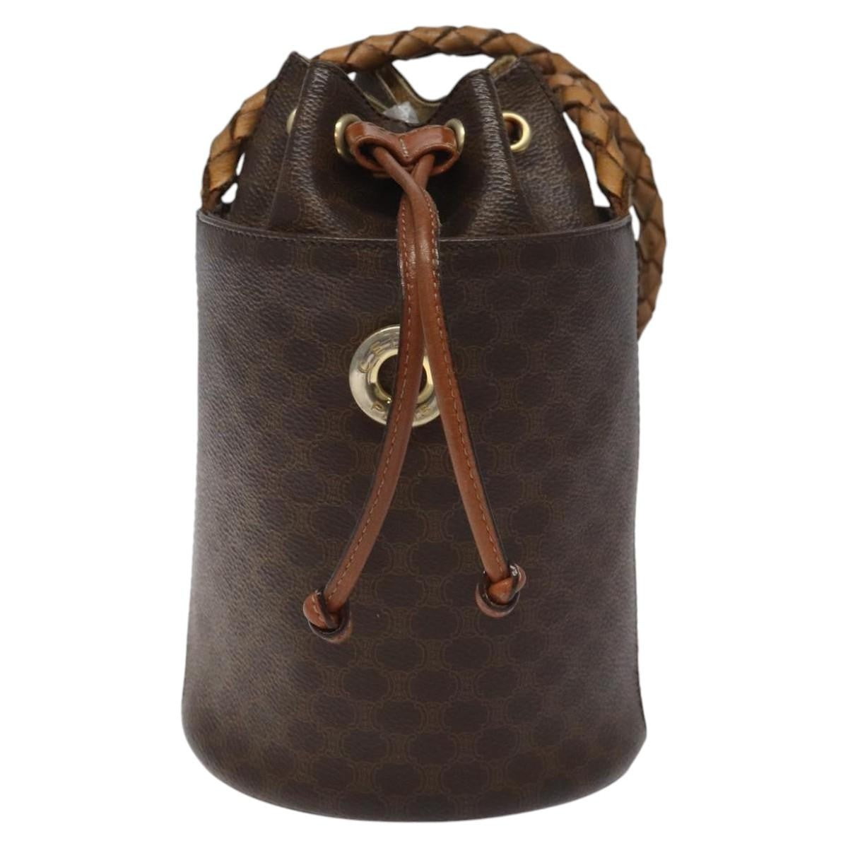 Celine CELINE Macadam Canvas Shoulder Bag PVC Leather Brown Authentic 113406