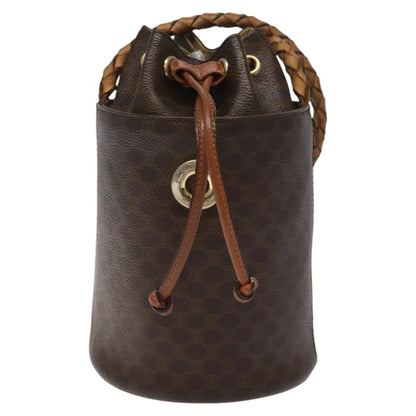 Celine CELINE Macadam Canvas Shoulder Bag PVC Leather Brown Authentic 113406
