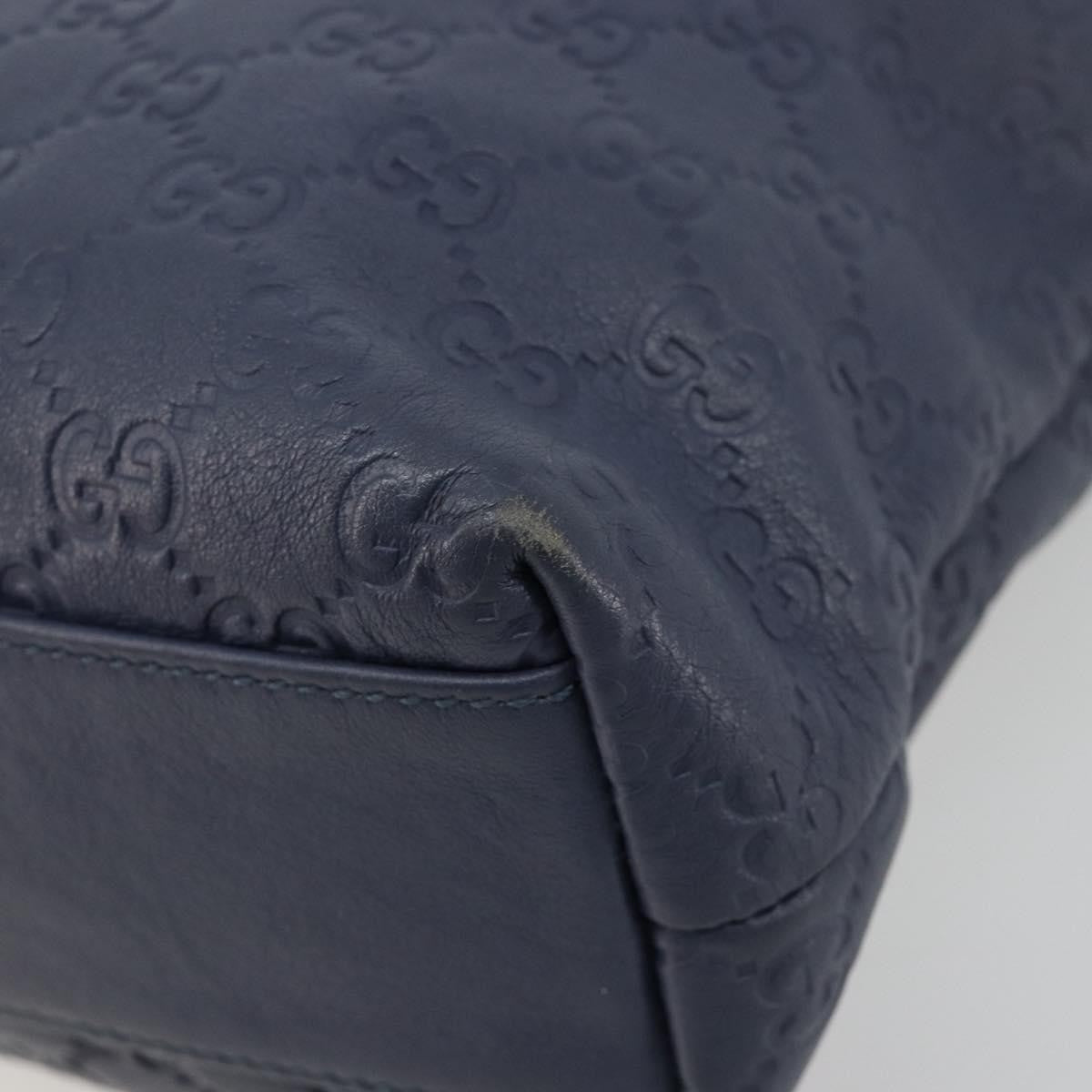 Gucci GUCCI GG Canvas Guccissima Tote Bag Leather Navy Gold 211138 Authentic 180831
