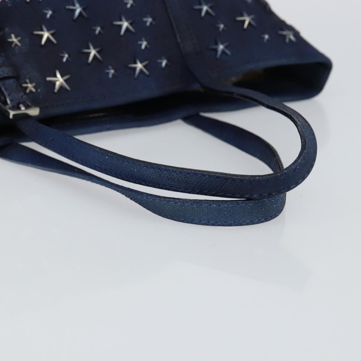 Jimmy Choo Jimmy Choo Studs Tote Bag Coated Canvas Blue Authentic sw1589