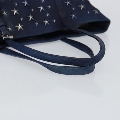 Jimmy Choo Jimmy Choo Studs Tote Bag Coated Canvas Blue Authentic sw1589