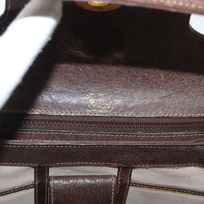 Gucci GUCCI Shoulder Bag Leather Brown Gold Authentic BAZ570