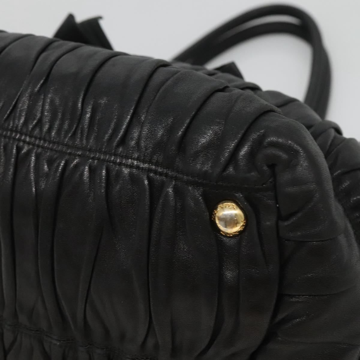 Prada PRADA Hand Bag Leather 2way Black Authentic hk2413