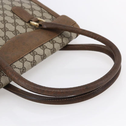 Gucci GUCCI GG Supreme Hand Bag PVC Beige Gold Authentic 150024