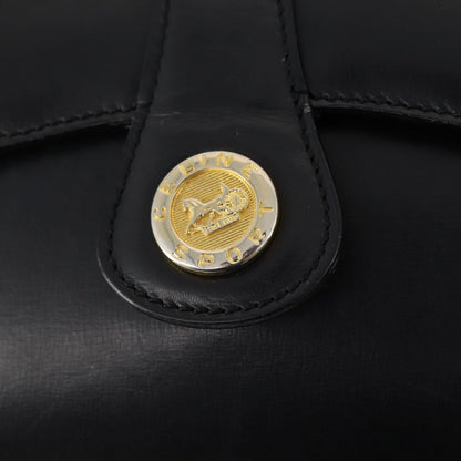 Celine CELINE Chain Shoulder Bag Leather Black Gold Authentic BAZ281
