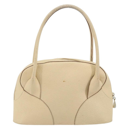 Loewe LOEWE Hand Bag Leather Ivory Gold Authentic 175195