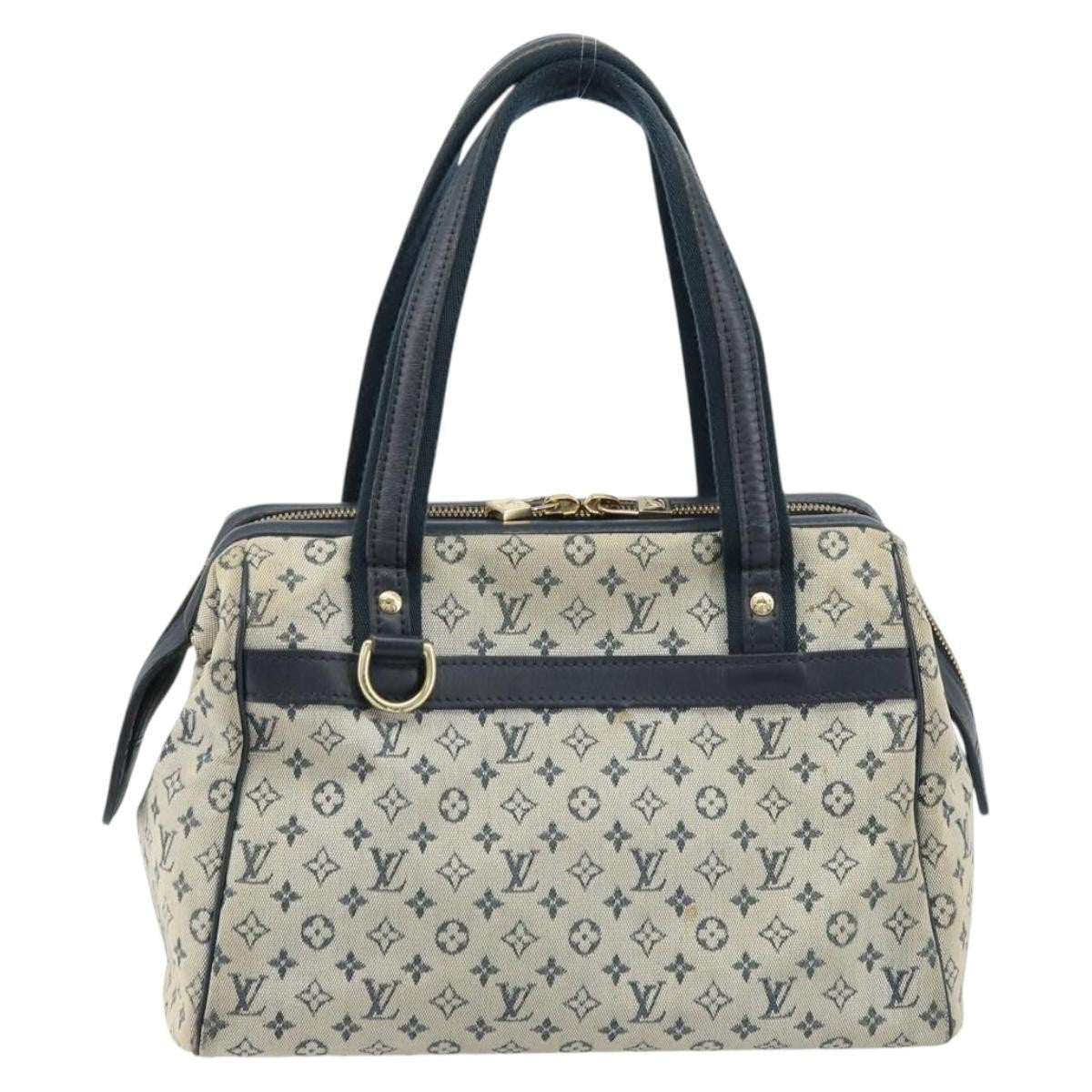Louis Vuitton LOUIS VUITTON Monogram Mini Josephine PM Hand Bag Blue M92049 LV Authentic ep13340