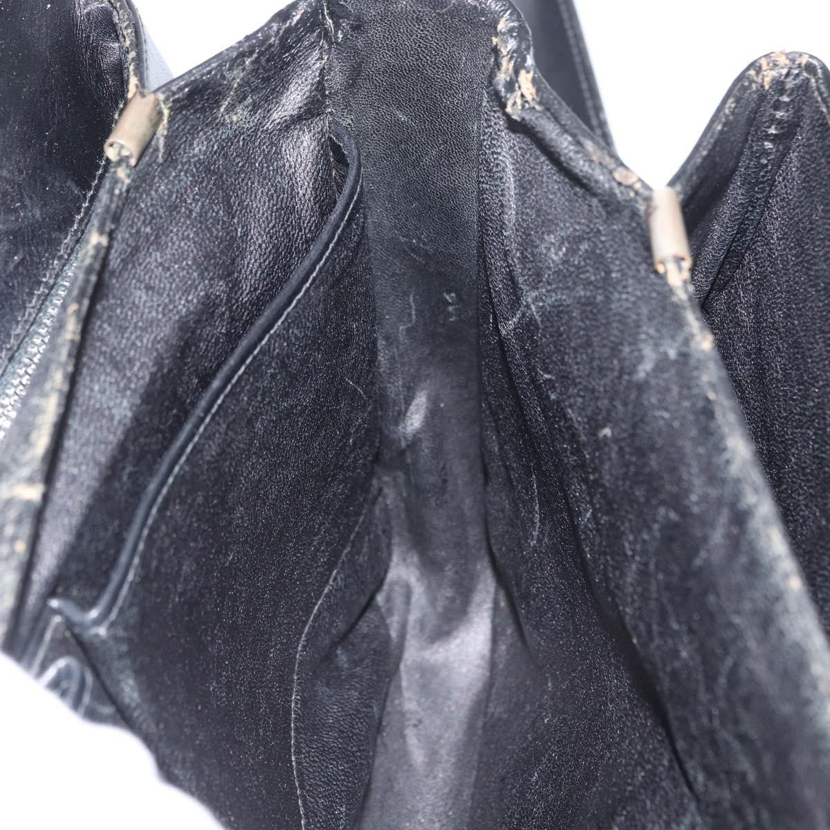 Celine CELINE Horse Carriage Shoulder Bag Leather Black Gold Authentic bs33584