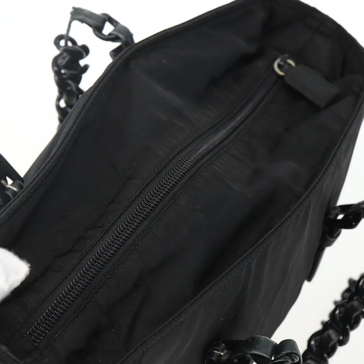 Prada PRADA Chain Shoulder Bag Nylon Black Authentic 170424