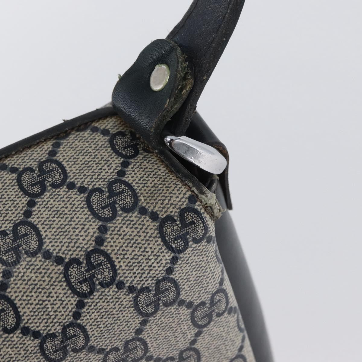 Gucci GUCCI GG Supreme Shoulder Bag PVC Navy Silver Authentic BAZ550