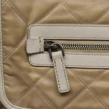 Prada PRADA Shoulder Bag Nylon Beige Silver Authentic 103773