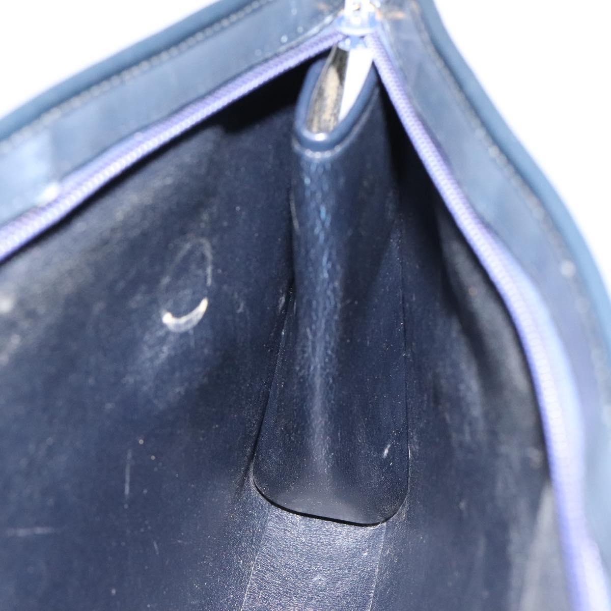 Dior Christian Dior Trotter Canvas Hand Bag Navy Gold Authentic MX415