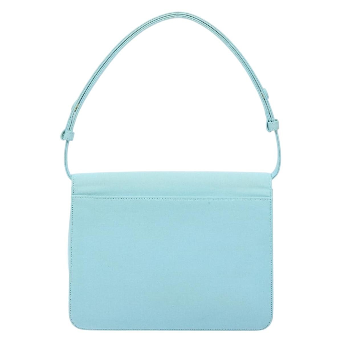 Saint Laurent SAINT LAURENT Shoulder Bag Canvas Light Blue Authentic BA5491