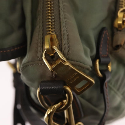 Prada PRADA Shoulder Bag Nylon Green Gold Authentic 155214