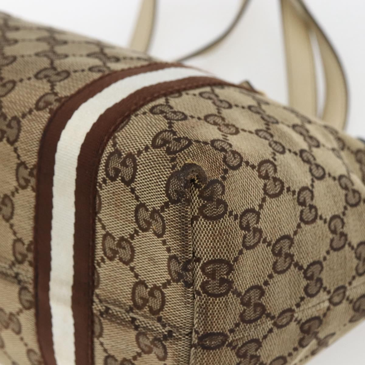 Gucci GUCCI GG Canvas Bamboo Hand Bag Beige Gold 137396 Authentic 164794