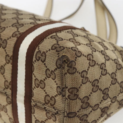 Gucci GUCCI GG Canvas Bamboo Hand Bag Beige Gold 137396 Authentic 164794