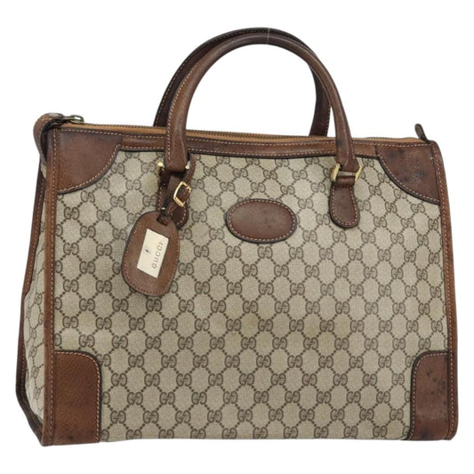 Gucci GUCCI GG Supreme Boston Bag PVC Old Gucci Beige Gold Authentic 158499
