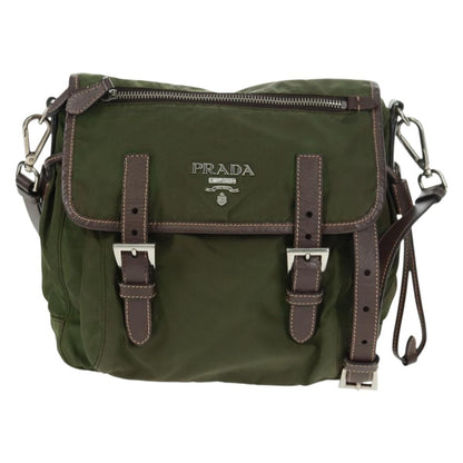 Prada PRADA Shoulder Bag Nylon Green Silver Authentic 161408