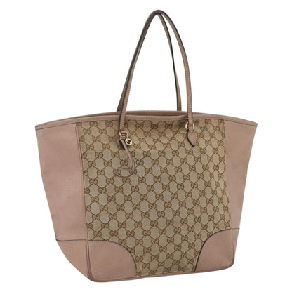 Gucci GUCCI GG Canvas Brie Tote Bag Beige Gold 323671 Authentic BA11225