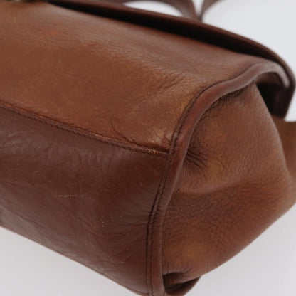 Burberrys Burberrys Nova Check Hand Bag Leather 2way Brown Gold Authentic bs33202