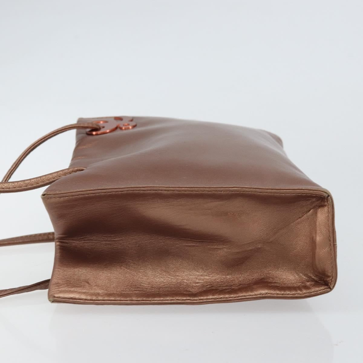 Loewe LOEWE Shoulder Bag Leather Brown Gold Authentic 162859