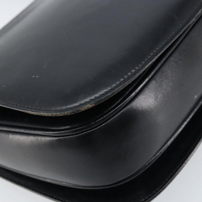 Gucci GUCCI Hand Bag Leather Black Gold Authentic ka2600