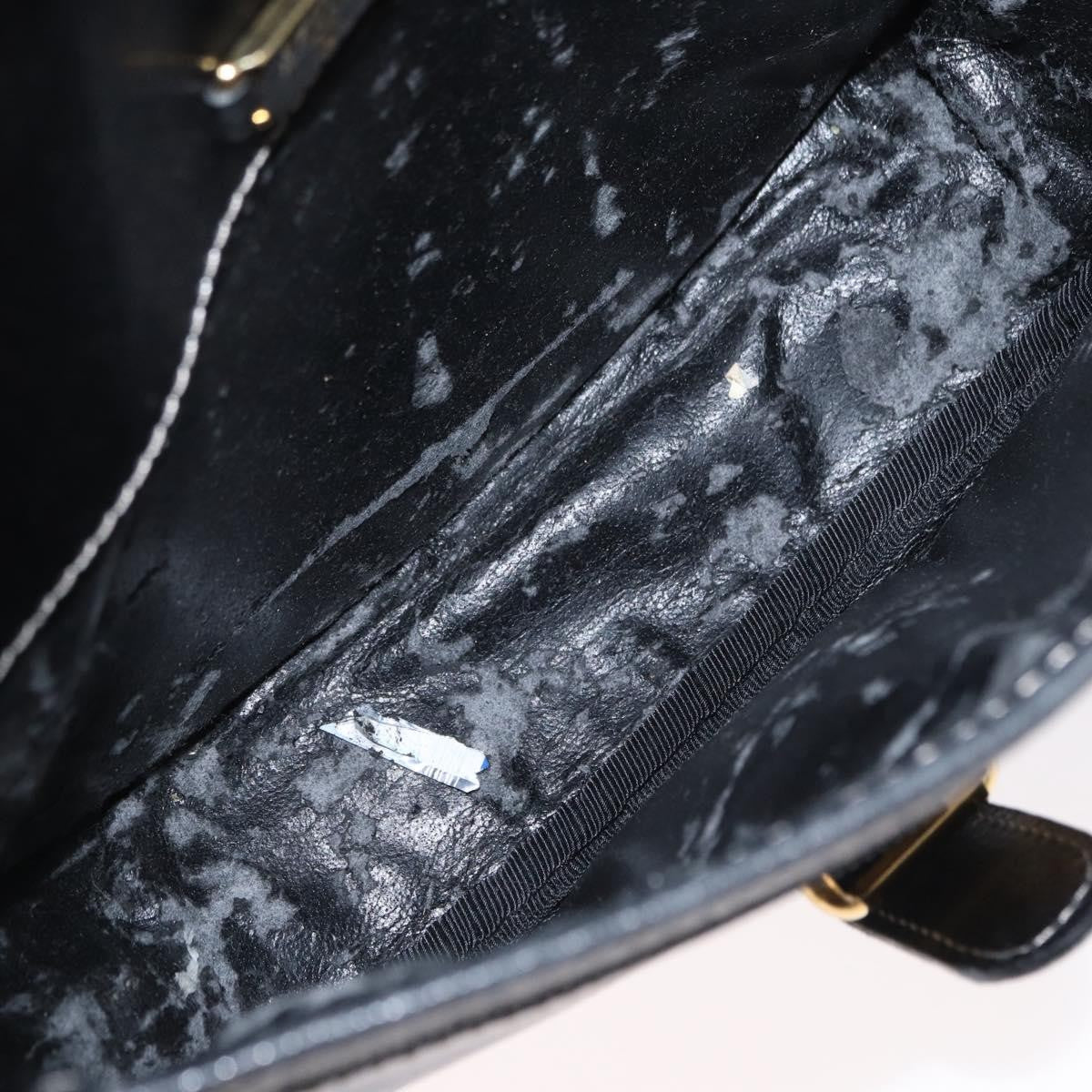 Loewe LOEWE Anagram Shoulder Bag Leather Black Gold Authentic ep12382