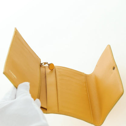 Chanel CHANEL Wallet Grained Calf Skin Yellow Gold CC Authentic 180395M Bag