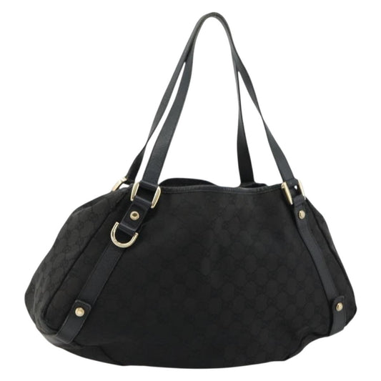 Gucci GUCCI GG Canvas Abbey Tote Bag Black Gold 130736 Authentic 179901