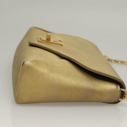 Louis Vuitton LOUIS VUITTON Love Note Shoulder Bag Leather Gold M53069 LV Authentic BA4535