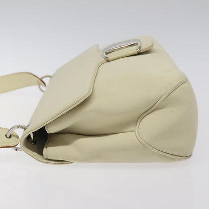 Salvatore Ferragamo Salvatore Ferragamo Gancini Shoulder Bag Canvas White Silver Authentic bs25930