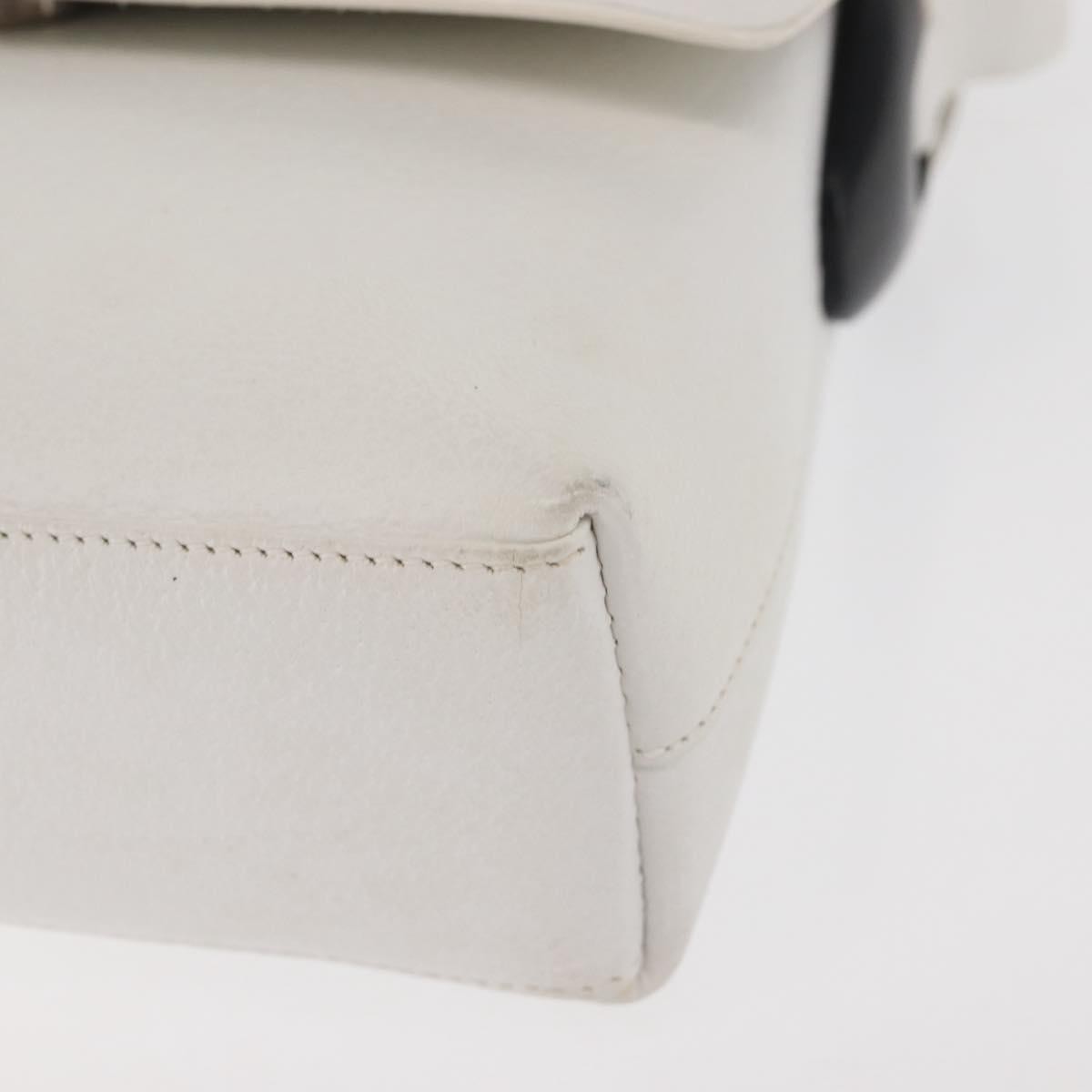 Gucci GUCCI Shoulder Bag Leather White Silver 001 1998 1767 Authentic BA5637