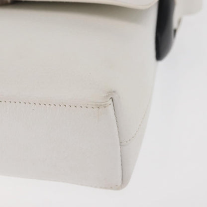 Gucci GUCCI Shoulder Bag Leather White Silver 001 1998 1767 Authentic BA5637