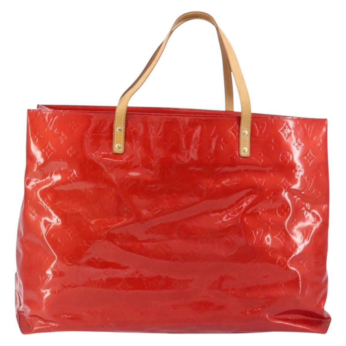 Louis Vuitton LOUIS VUITTON Monogram Vernis Reade GM Tote Bag Red M91084 LV Authentic AMZ416