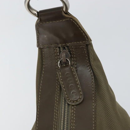 Gucci GUCCI Bamboo Shoulder Bag Nylon Khaki Silver 000 0531 Authentic ep12494