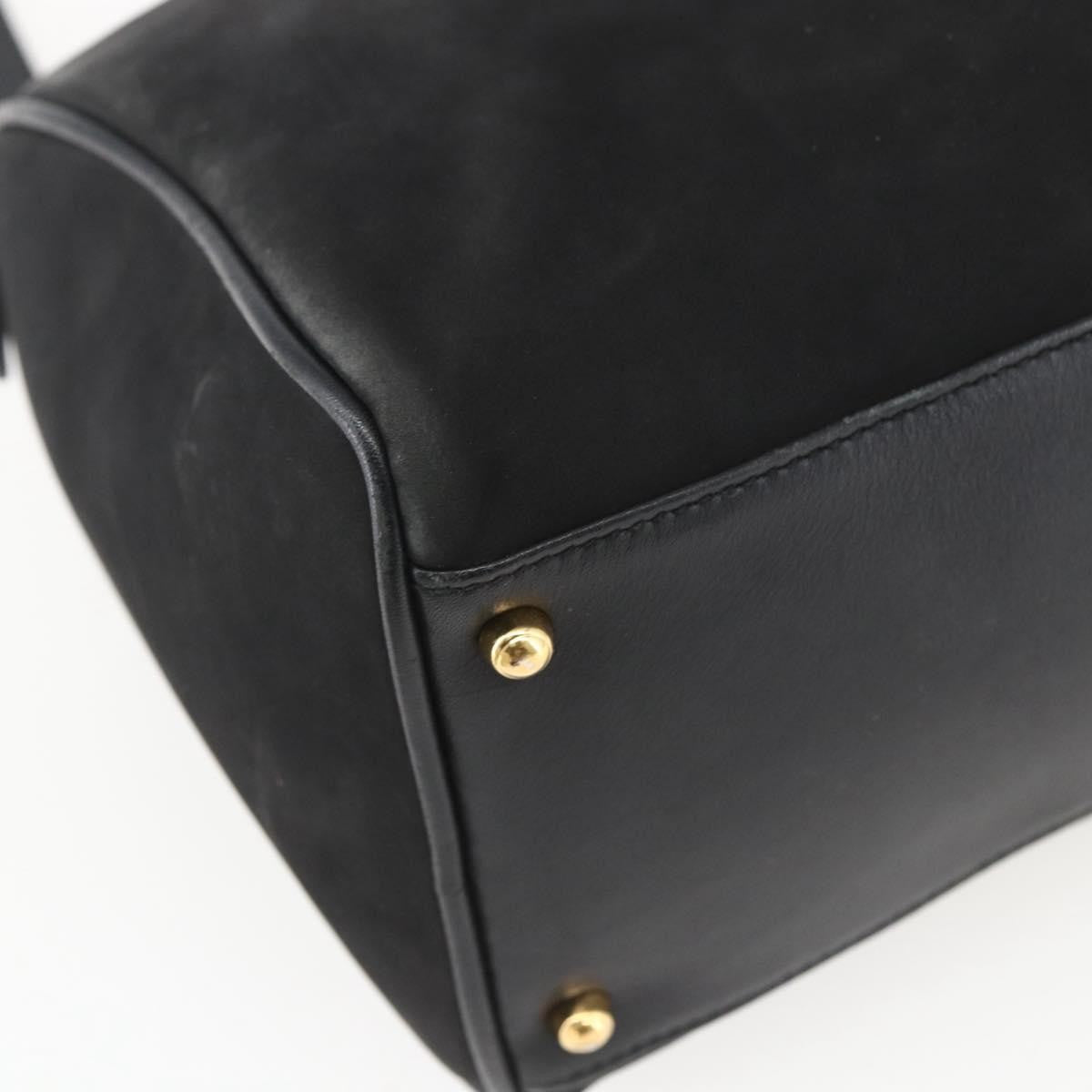 Gucci GUCCI Bamboo Hand Bag Suede 2way Black Gold 000 3444 0294 Authentic 161026