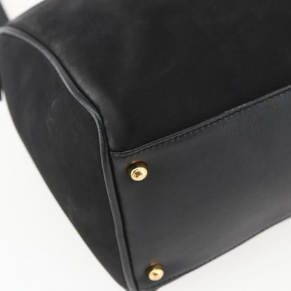 Gucci GUCCI Bamboo Hand Bag Suede 2way Black Gold 000 3444 0294 Authentic 161026