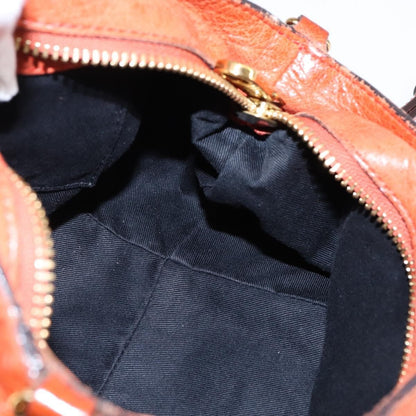 Chloé Chloé Chloe Etel Hand Bag Leather 2way Orange Gold Authentic am9029
