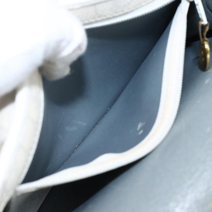 Dior Christian Dior Honeycomb Canvas Shoulder Bag PVC White Gold Authentic 170899